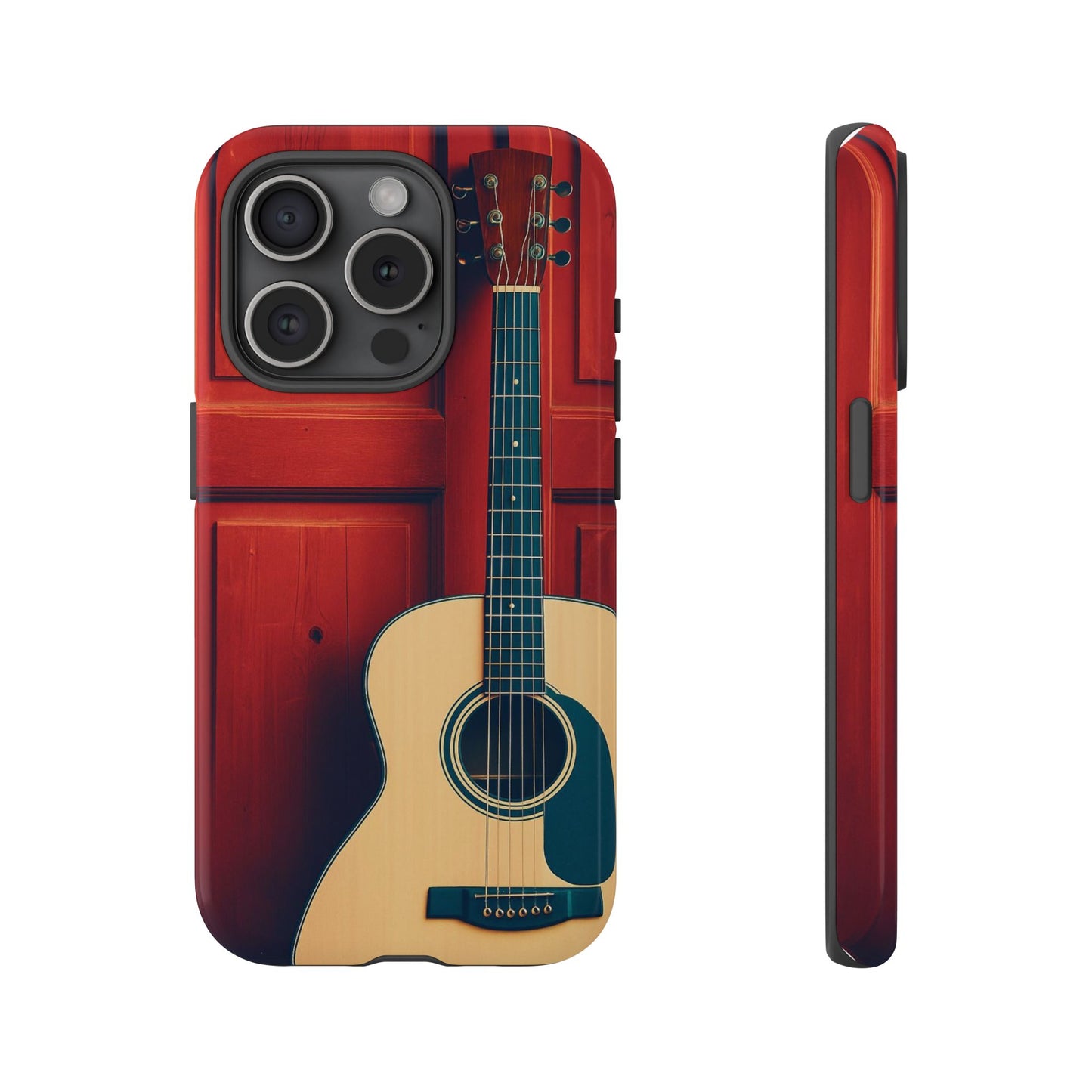 Guitar Phone Case, Tough Cases for Musicians, Unique Gift for Guitar Lovers, Music Themed Tech Accessory, Acoustic Guitar Design