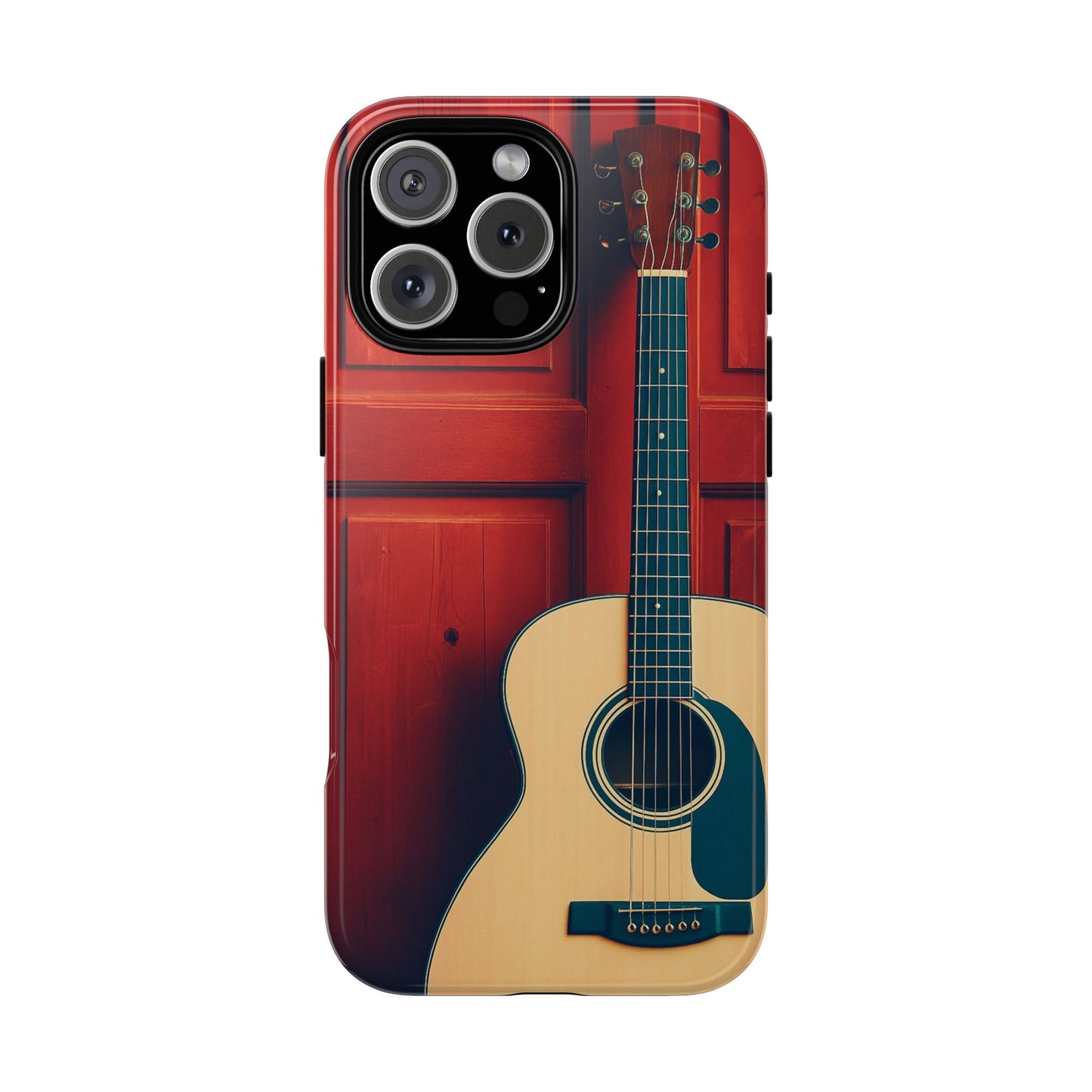 Guitar Phone Case, Tough Cases for Musicians, Unique Gift for Guitar Lovers, Music Themed Tech Accessory, Acoustic Guitar Design