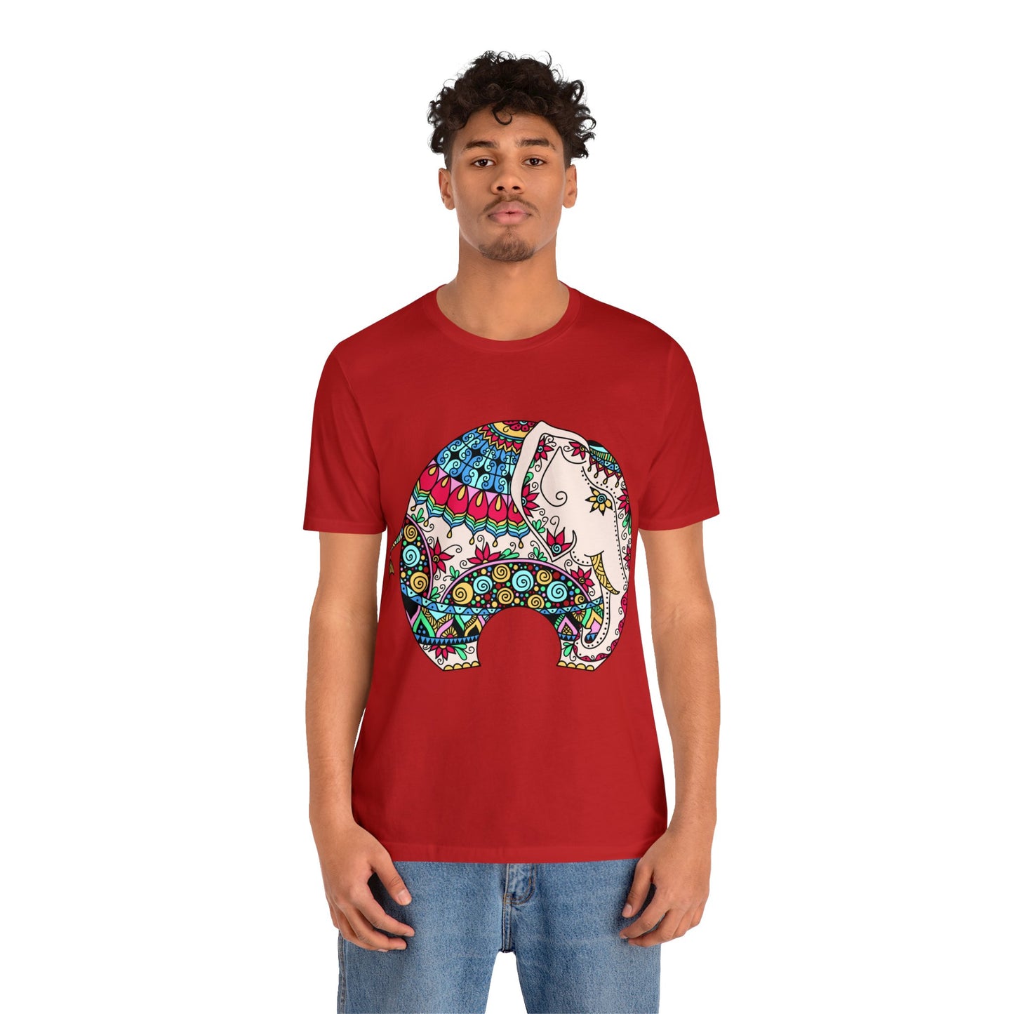 ELEPHANT INDIAN MUGHAL Art Jersey Short Sleeve Tee