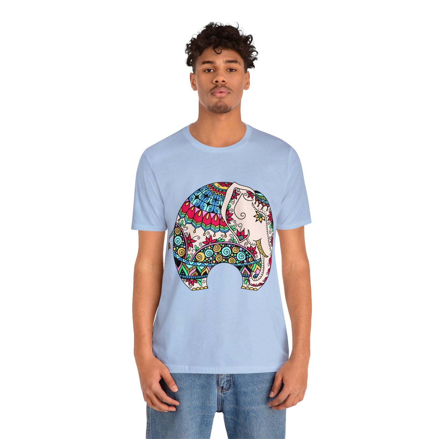 ELEPHANT INDIAN MUGHAL Art Jersey Short Sleeve Tee