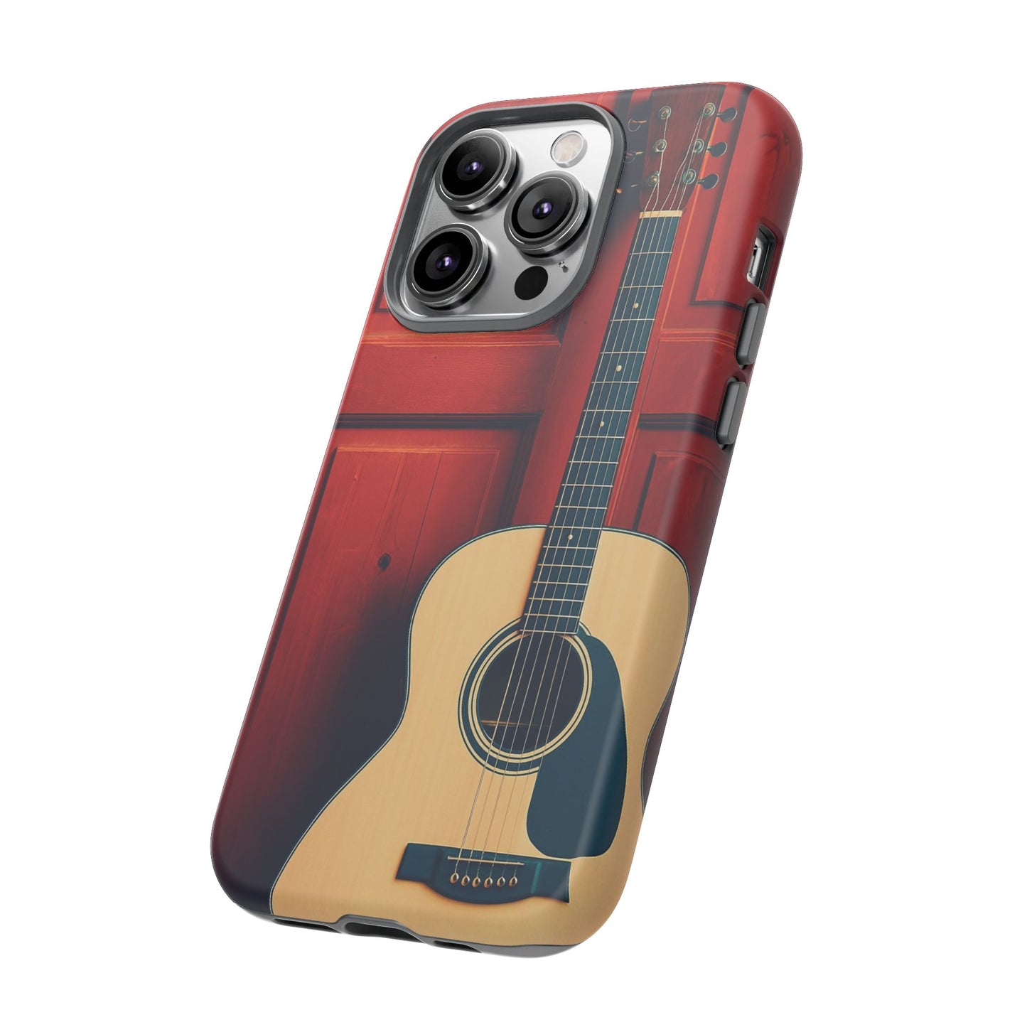 Guitar Phone Case, Tough Cases for Musicians, Unique Gift for Guitar Lovers, Music Themed Tech Accessory, Acoustic Guitar Design