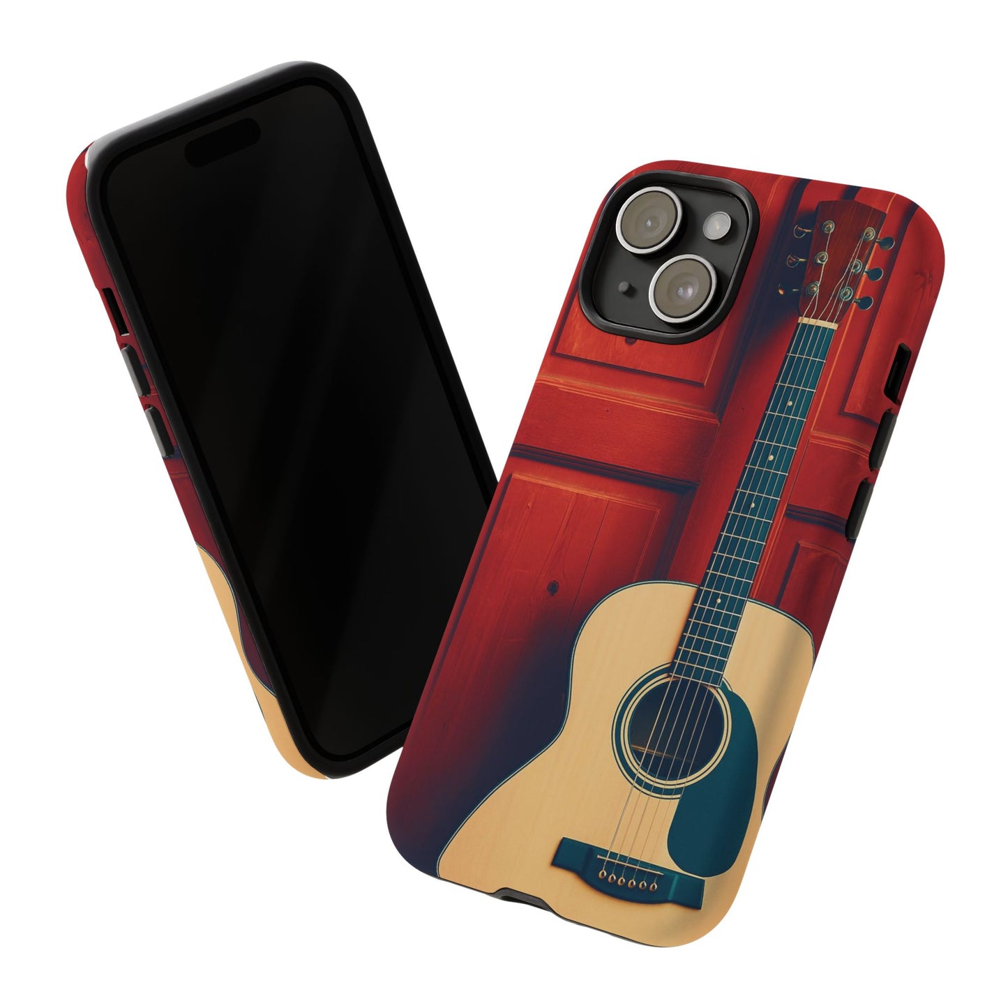 Guitar Phone Case, Tough Cases for Musicians, Unique Gift for Guitar Lovers, Music Themed Tech Accessory, Acoustic Guitar Design