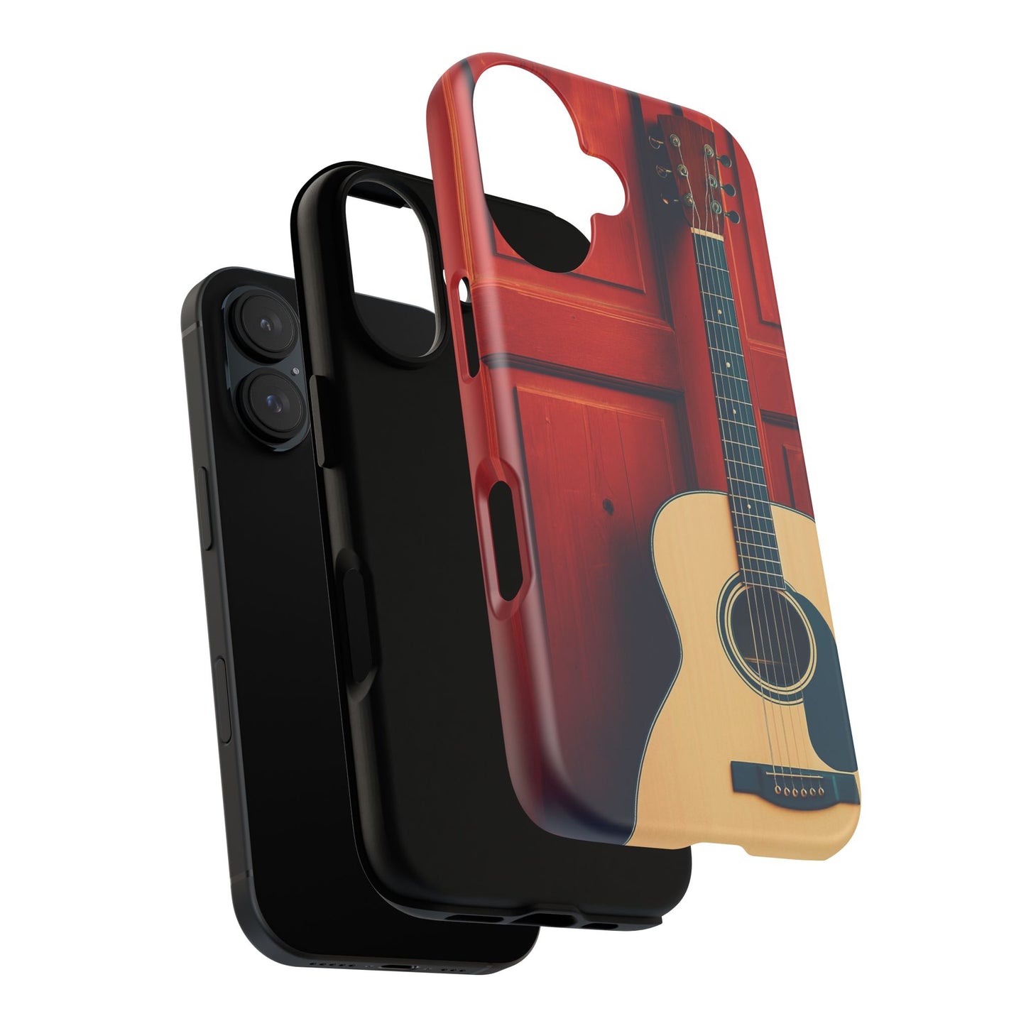 Guitar Phone Case, Tough Cases for Musicians, Unique Gift for Guitar Lovers, Music Themed Tech Accessory, Acoustic Guitar Design