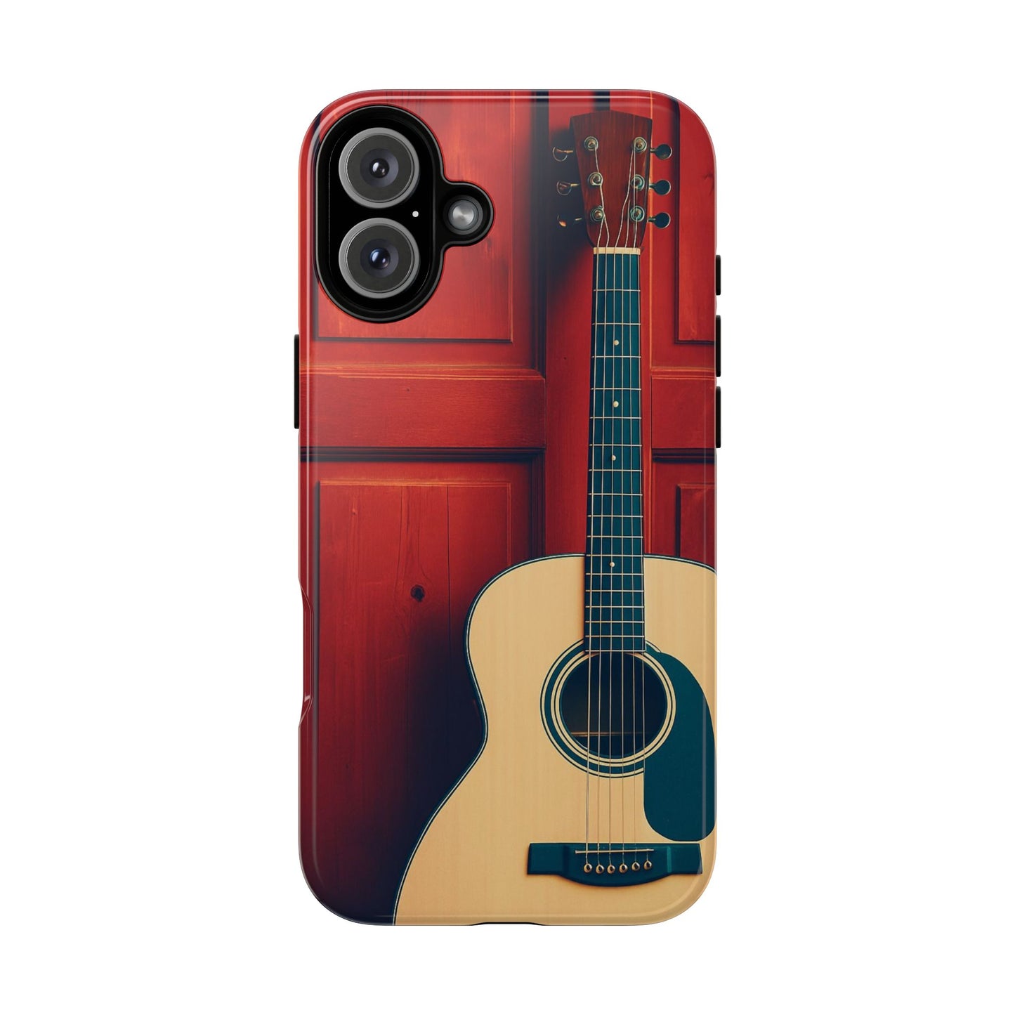 Guitar Phone Case, Tough Cases for Musicians, Unique Gift for Guitar Lovers, Music Themed Tech Accessory, Acoustic Guitar Design