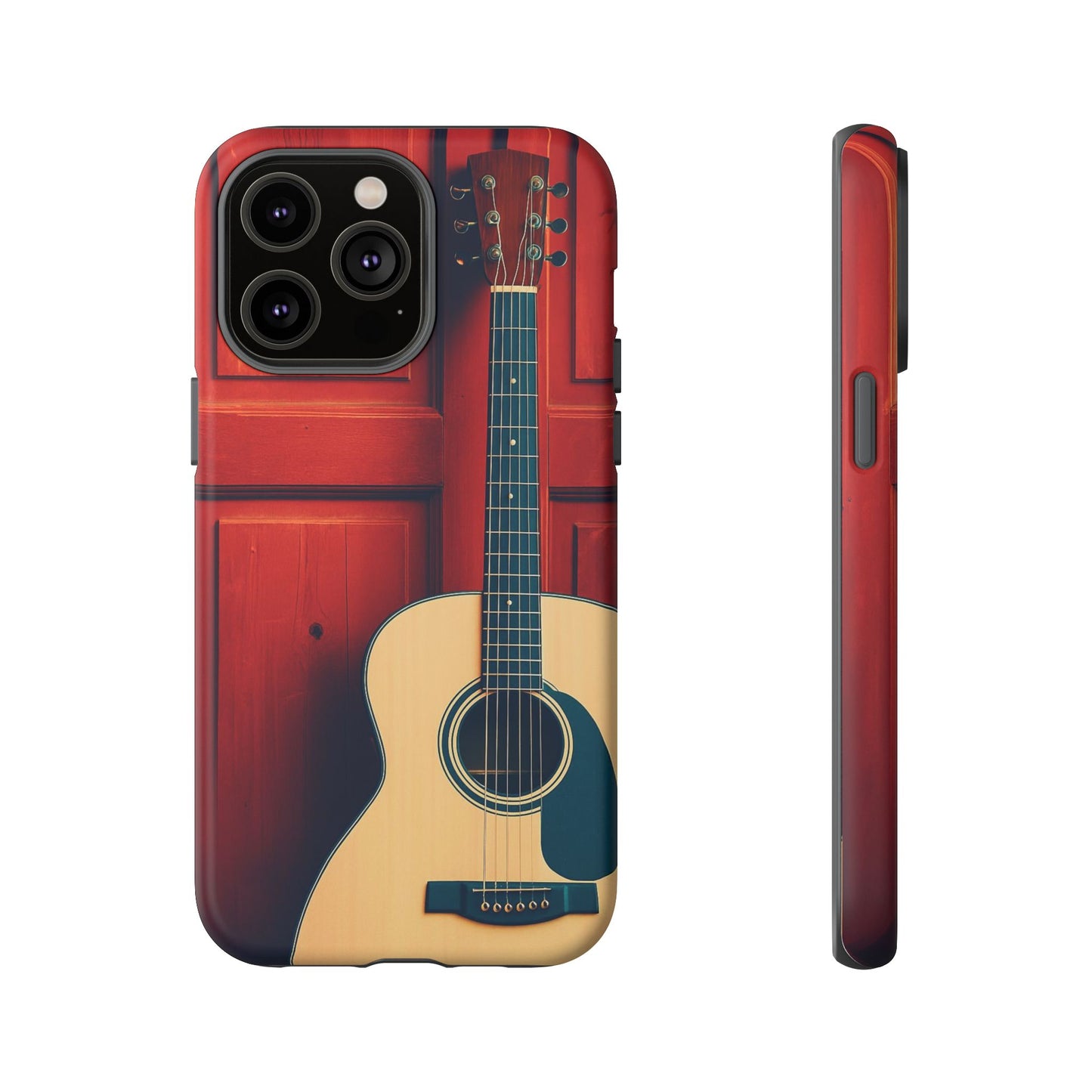 Guitar Phone Case, Tough Cases for Musicians, Unique Gift for Guitar Lovers, Music Themed Tech Accessory, Acoustic Guitar Design