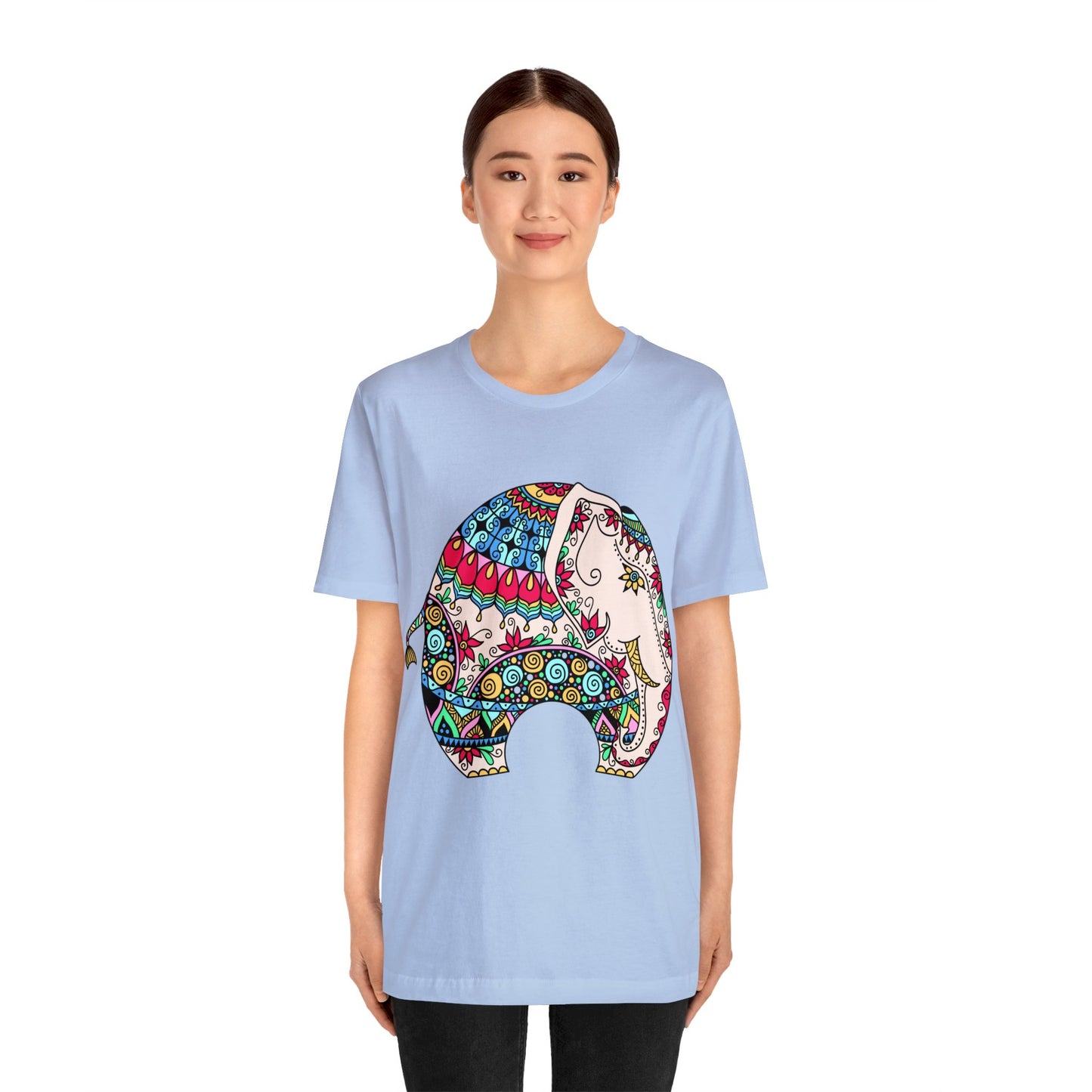 ELEPHANT INDIAN MUGHAL Art Jersey Short Sleeve Tee