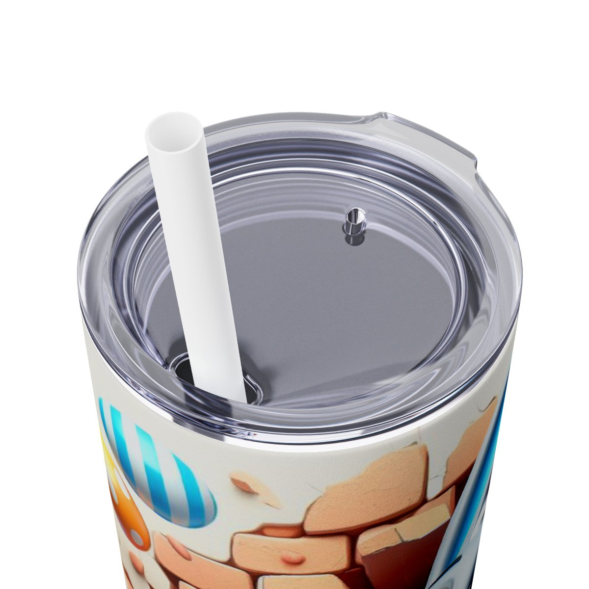 3D Easter Bunny Skinny Tumbler with Straw, 20oz