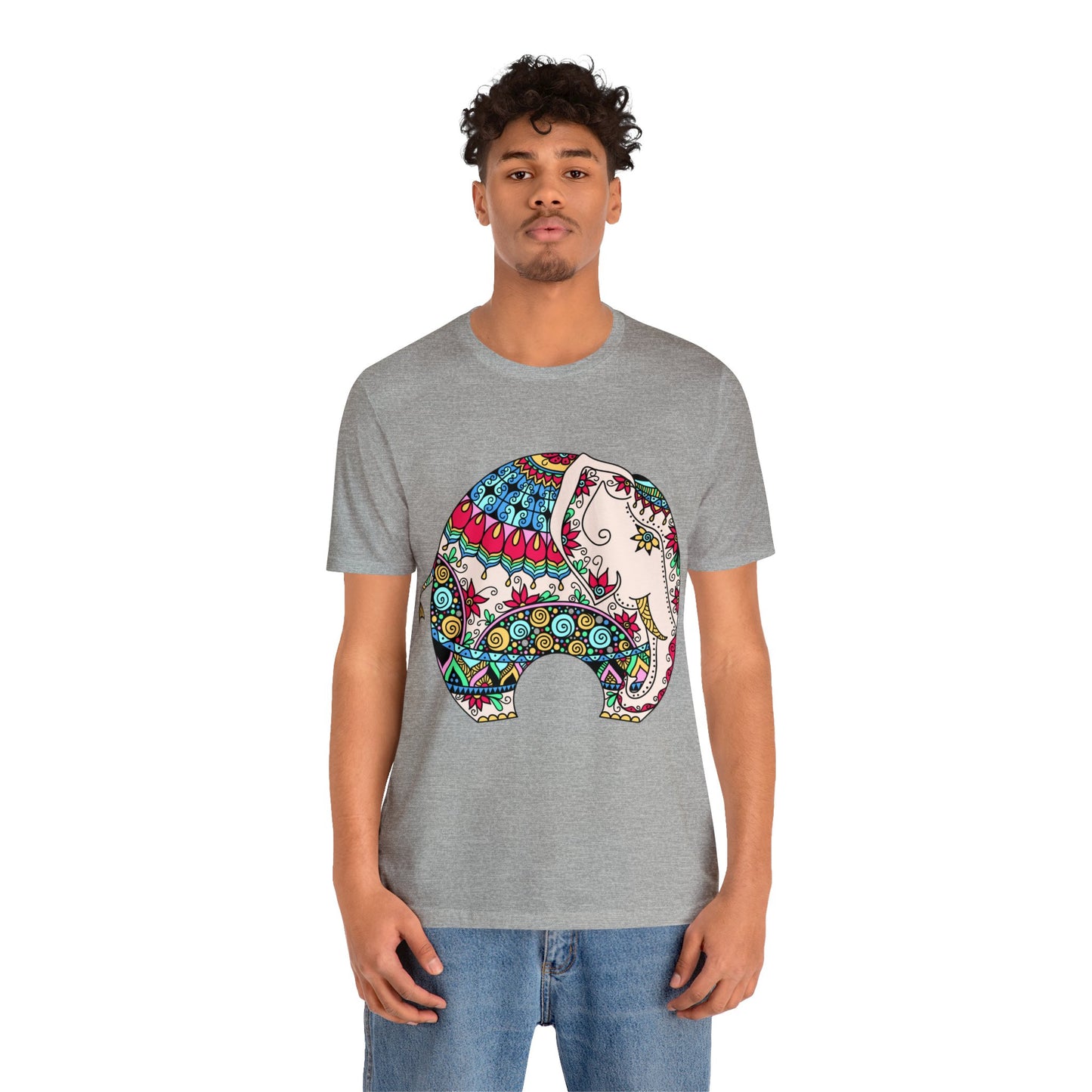 ELEPHANT INDIAN MUGHAL Art Jersey Short Sleeve Tee