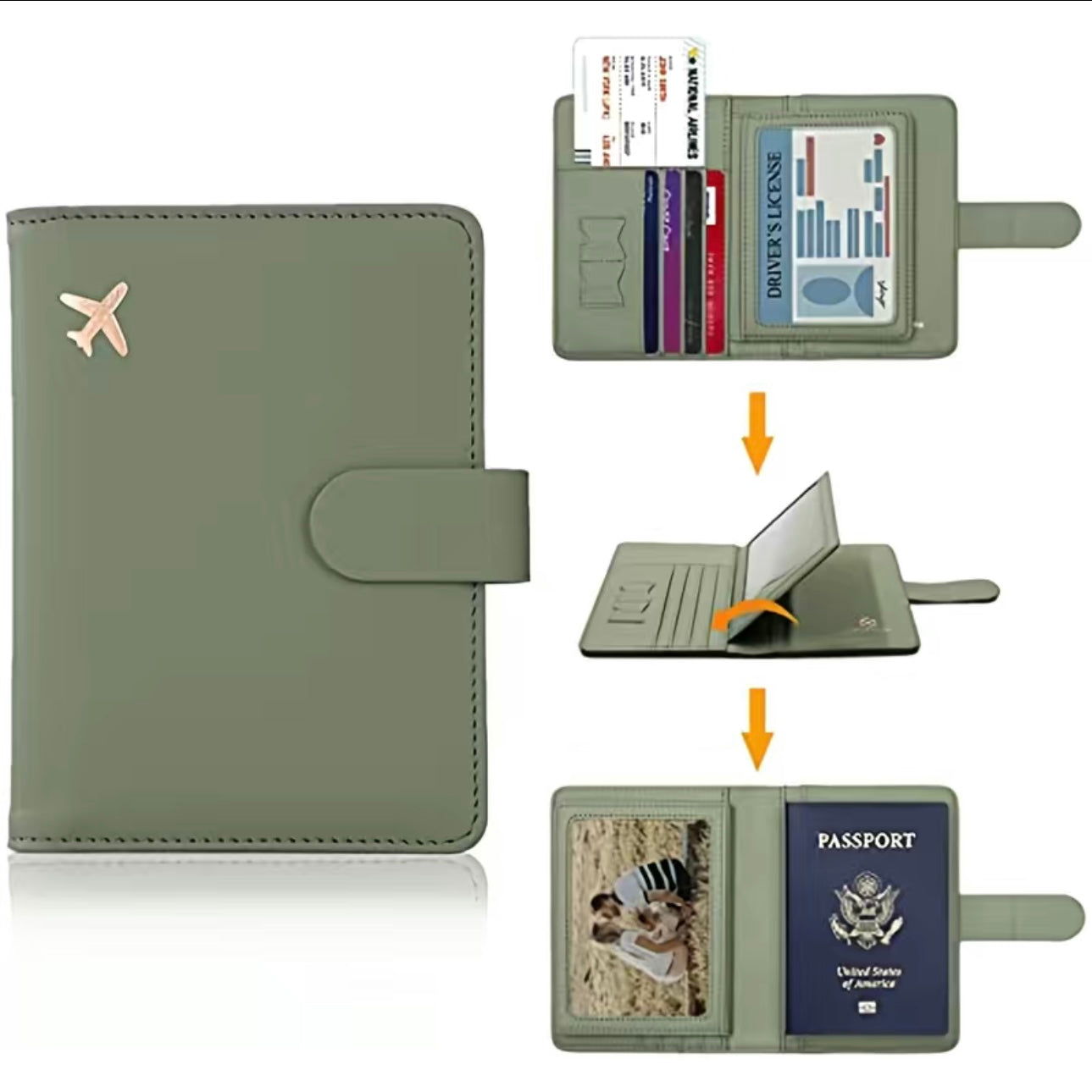 Passport Holder w/ Card Slots, Rfid blocking