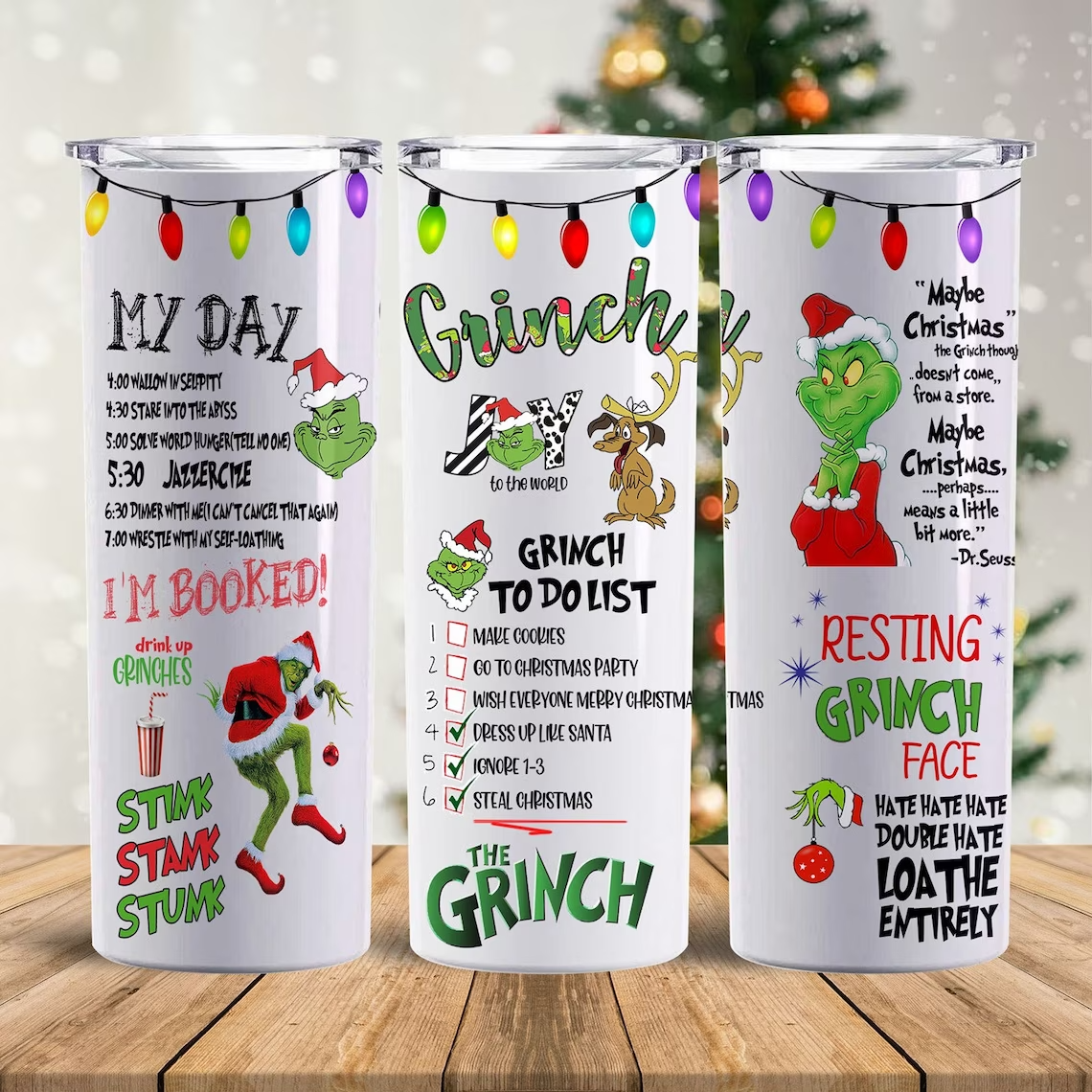 20oz Skinny Grinch Tumblers