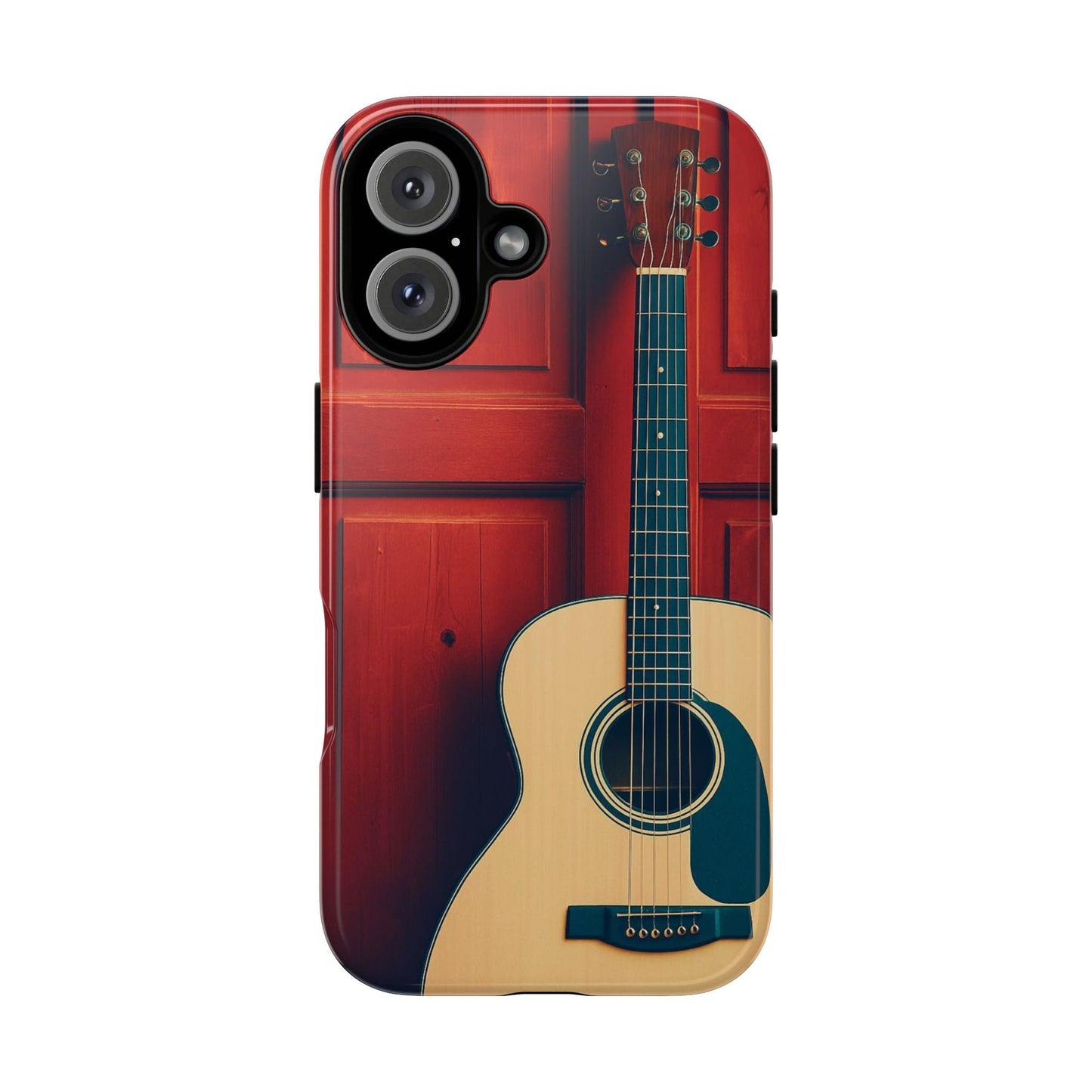 Guitar Phone Case, Tough Cases for Musicians, Unique Gift for Guitar Lovers, Music Themed Tech Accessory, Acoustic Guitar Design