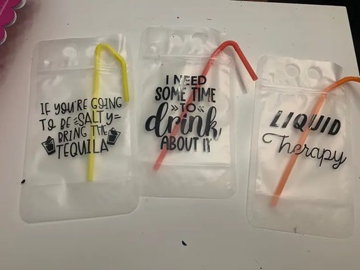 Reusable Juice Bags with Straw