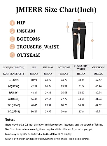 JMIERR Mens Casual Joggers Pants - Cotton Drawstring Chino Cargo Pants Hiking Outdoor Twill Track Jogging Sweatpants Pants