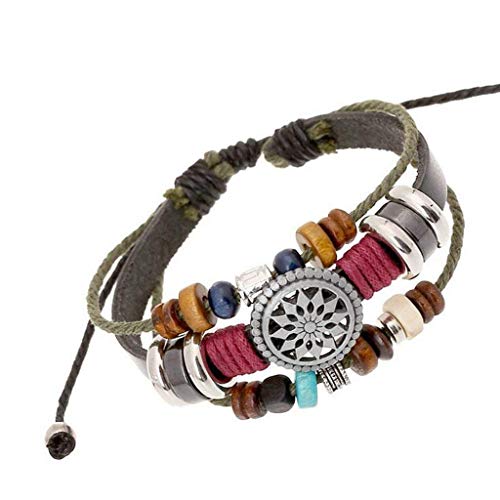 OYEFLY Vintage Bohemia Beaded Bracelet, Multilayer Hand Woven Wristbands, Hemp Cords Wrap Bracelet Jewelry for Men and Women