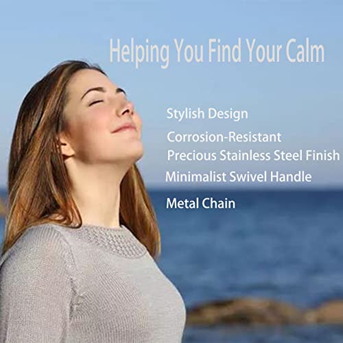 VICUSSE Stainless steel Mindful Breathing Necklace, Anxiety Relief Items,Anxiety Necklace,The Shift Necklace for Anxiety, Stress, Panic Attack Relief Meditation Tools