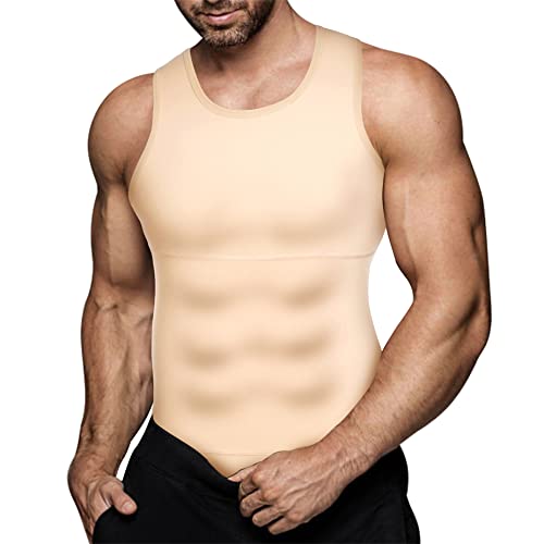 Mens Compression Shirt Slimming Body Shaper Vest Workout Tank Tops Abs Abdomen Undershirts