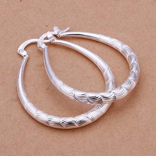 Lucare Women's 925 Sterling Silver U Shape Hollow Hoop Dangle Earrings Jewelry Gift 1