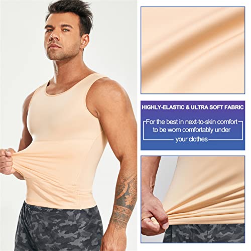 Mens Compression Shirt Slimming Body Shaper Vest Workout Tank Tops Abs Abdomen Undershirts