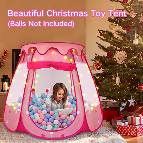 Princess Tent for Kids, Ball Pits for Toddlers 1-3 with Star Light, Girl Toys, 1/2/3 Year Old Girl Gifts, Toys for Girls with Carrying Bag, Indoor & Outdoor Play Tent, 49'' X 33'' (DxH)