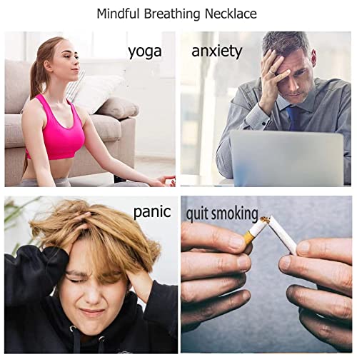 VICUSSE Stainless steel Mindful Breathing Necklace, Anxiety Relief Items,Anxiety Necklace,The Shift Necklace for Anxiety, Stress, Panic Attack Relief Meditation Tools