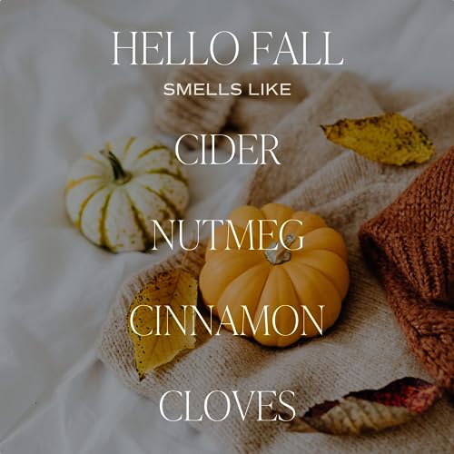 Sweet Water Decor Hello Fall Candle | Cinnamon, Apples, and Clove Autumn Scented Soy Candles for Home | 9oz Clear Jar, 40 Hour Burn Time, Made in the USA