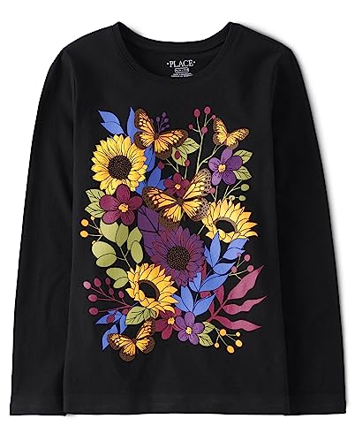 The Children's Place Girls' Long Sleeve Graphic T-Shirt