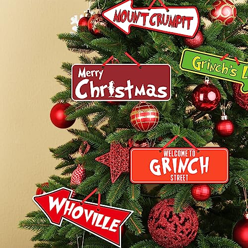 Grinchs Christmas Tree Decorations - 20Pcs Grinchs Christmas Tree Hanging Ornament Holiday Xmas Grinchs Ornaments Grinchs Christmas Decorations Decor Home Indoors